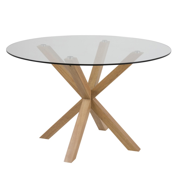 Jedálenský stôl HEAVEN 119 I priesvitná/dub 1