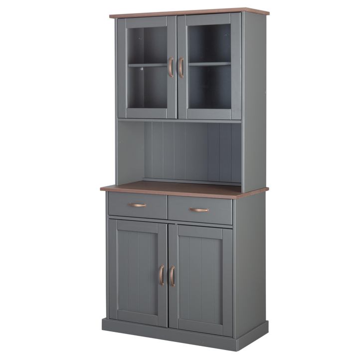 Komoda/vitrína HENRIETTA sivá/hnedá 1