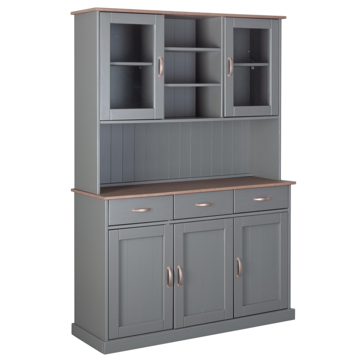 Komoda/vitrína HENRIETTA sivá/hnedá 1