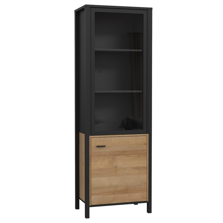 Vitrína HIGH ROCK 8 čierna/dub riviéra 1