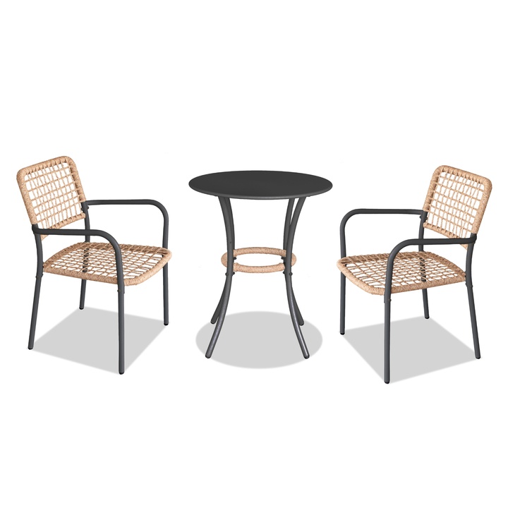 Záhradná zostava HILARIUS prírodná/antracitová 1