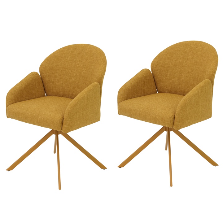 Stolička HOLLY S žltá, sada 2 ks 1