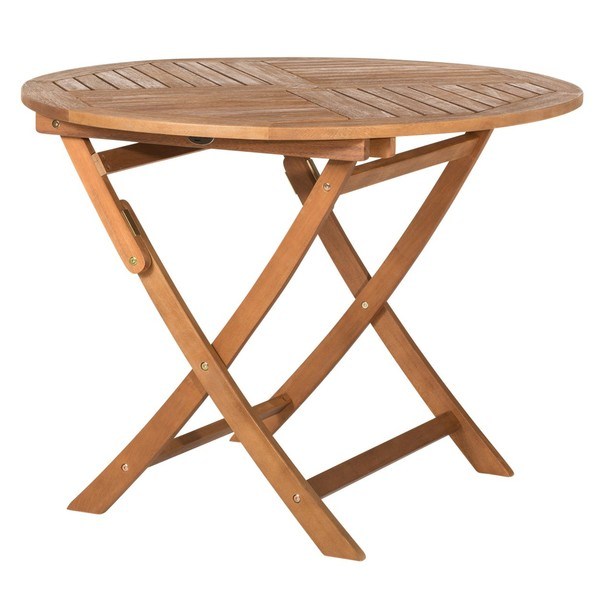 Okrúhly skladací stolík HOLSTEIN eukalyptus 1