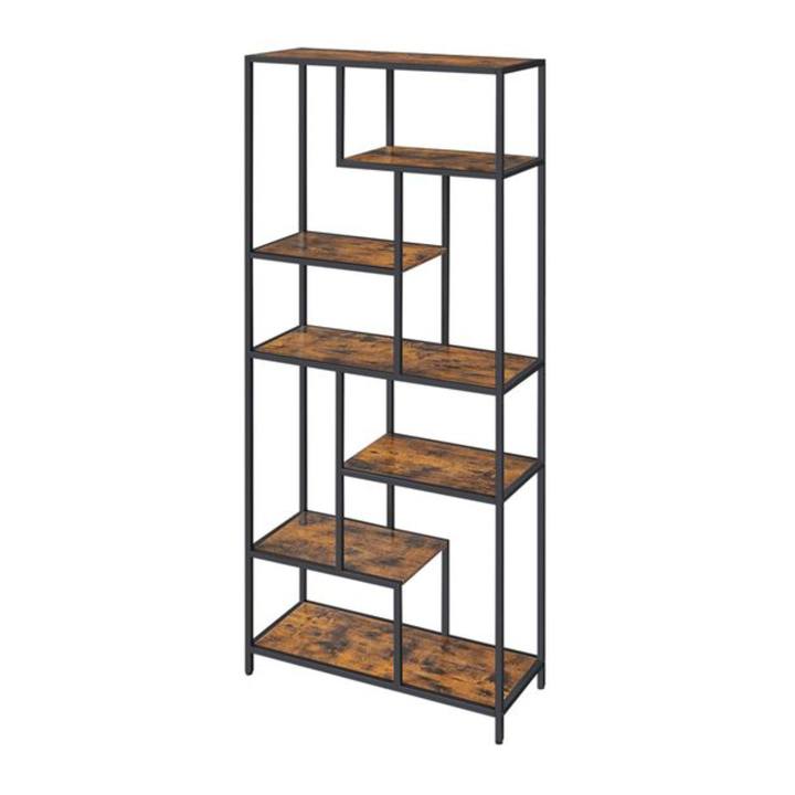 Regál/knižnica HOME hnedá/čierna 1