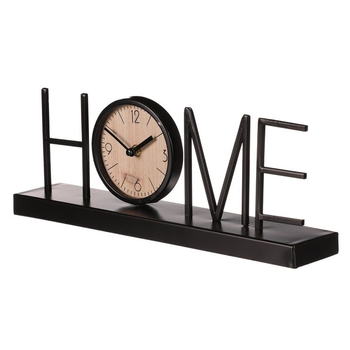 Stolné hodiny HOME čierna/prírodná 1