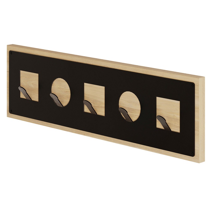 Nástenný vešiak ICON dub/čierna 1