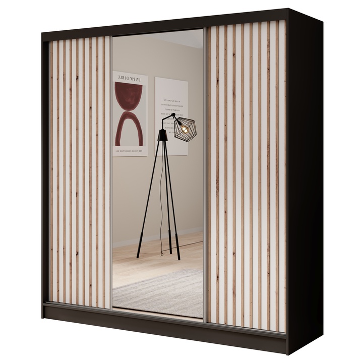 Šatníková skriňa IDIN čierna/biela 1