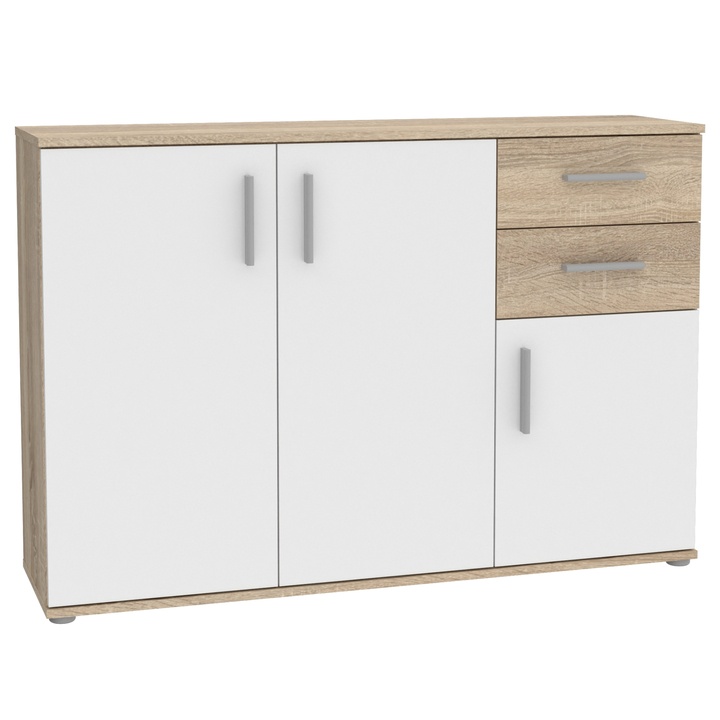 Komoda IKOLI 3 biela/dub sonoma 1