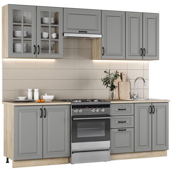 Kuchynská zostava ILAZOBITH 240 sivá/dub sonoma 1