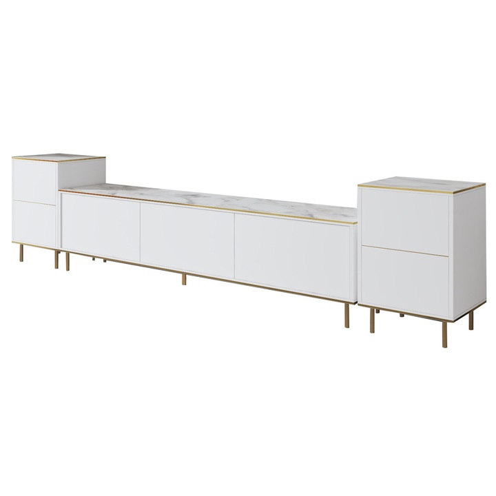 Obývacia stena IMAJ 2 biela/biely mramor 1