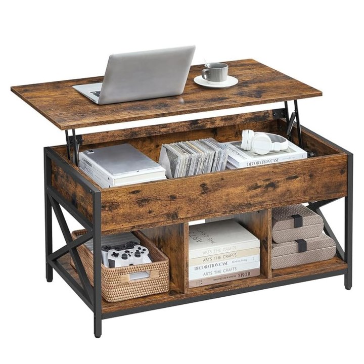 Konferenčný stolík INCHE rustikálna hnedá/čierna 1