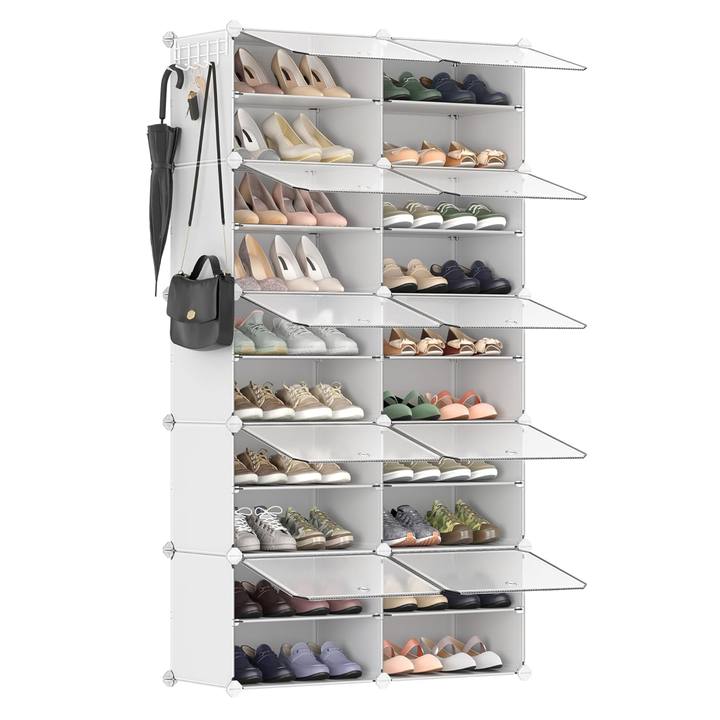 Skrinka na topánky INTER biela/transparentná 1