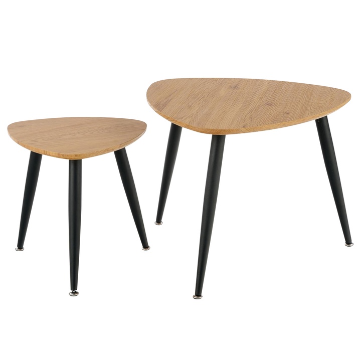 Sada 2 ks prístavných stolíkov IRIS dub zlatý/čierna 1