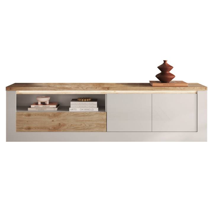 TV komoda ISCHIA 3 dub cadiz/biela, šírka 207 cm 1
