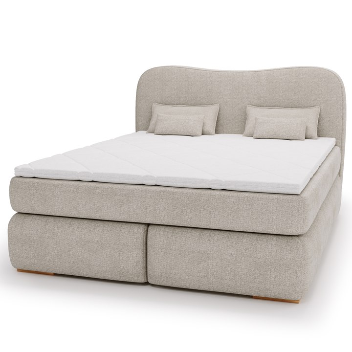 Posteľ boxspring ISLA COMFORT svetlohnedá, 140x200 cm 1