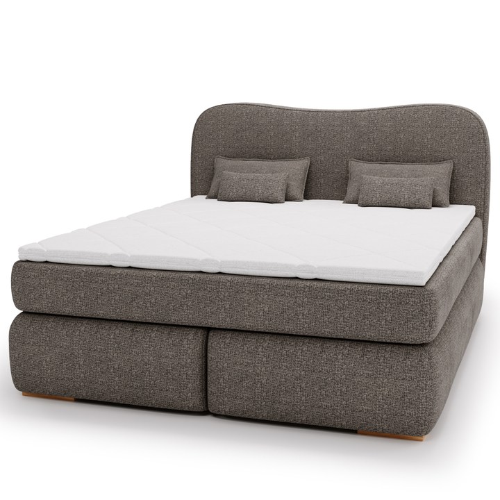 Posteľ boxspring ISLA COMFORT tmavohnedá, 140x200 cm 1