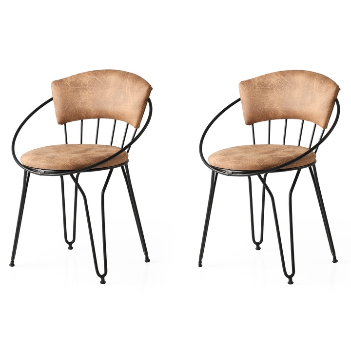 Jedálenská stolička ISTANBUL čierna/béžová, sada 2 ks 1