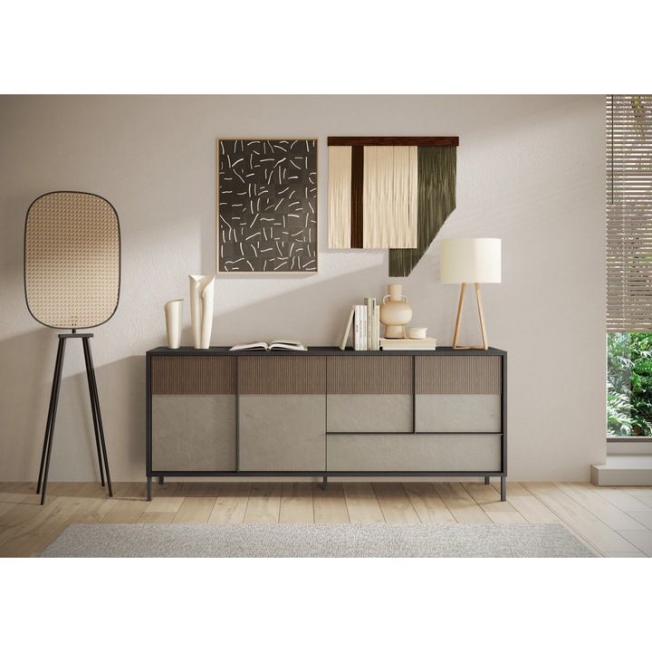 Komoda IVI 5 orech mercure/béžová 1