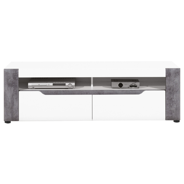 TV komoda JADE B1 betón/biela lesklá 1