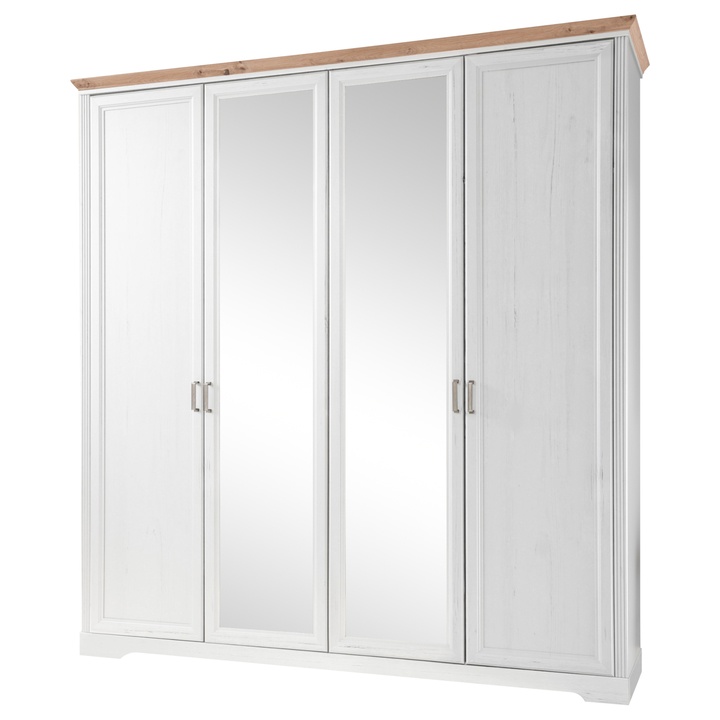 Šatníková skriňa - 4-dverová JASMIN II pínia/dub artisan 1