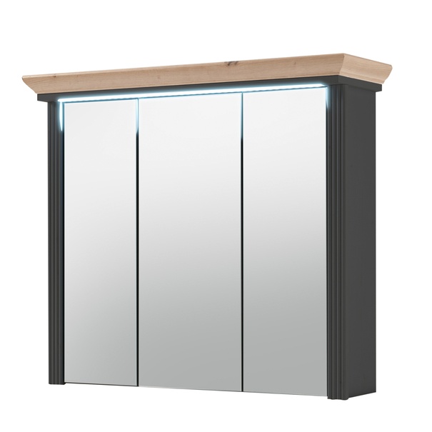 Zrkadlová skrinka JASMIN sivá/dub artisan 1