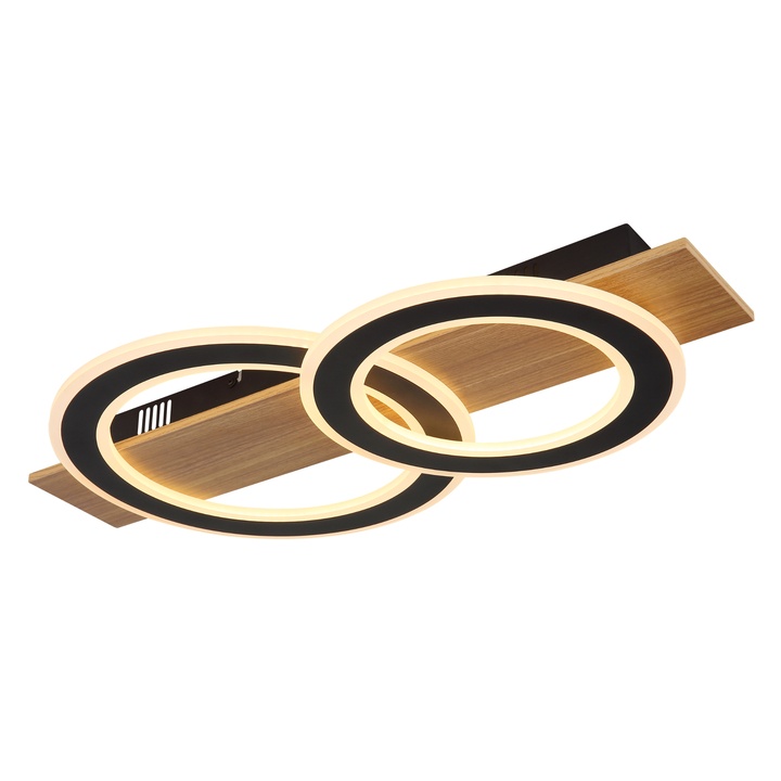 Stropné svietidlo JAYDEN II čierna/prírodná 1