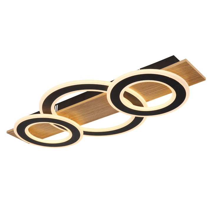 Stropné svietidlo JAYDEN III čierna/prírodná 1