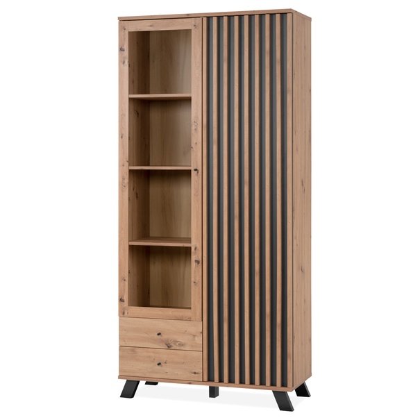 Vitrína JAYSON 52A dub artisan/antracitová 1