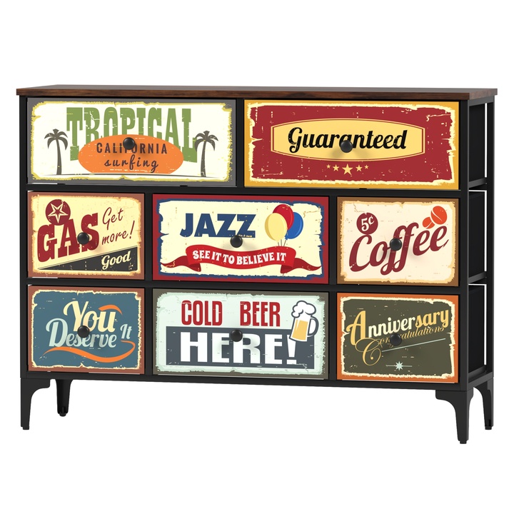 Komoda JAZZ III čierna/viacfarebná 1