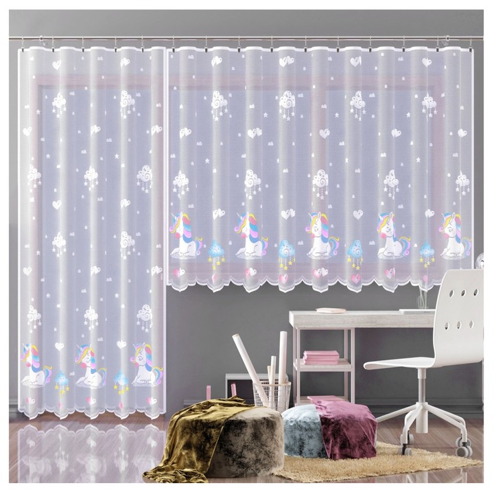 Záclona JEDNOROŽCI 2 viacfarebná, 300x150 cm 1