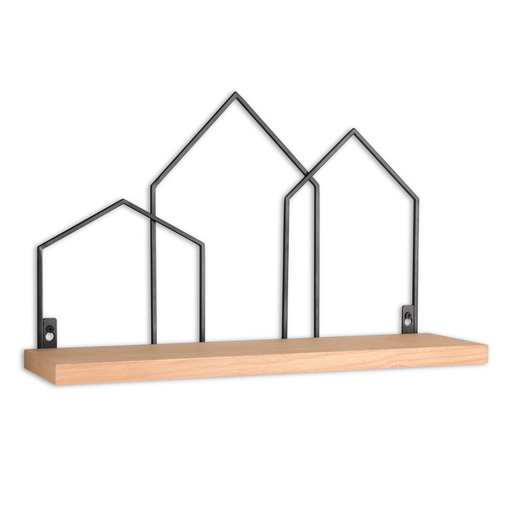 Nástenná polica JELENA čierna/prírodná 1