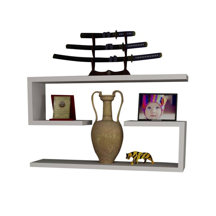 Nástenná polica JENIKA biela, sada 2 ks 1