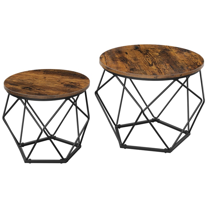 Sada konferenčných stolíkov JOEN čierna/hnedá, 2 ks 1