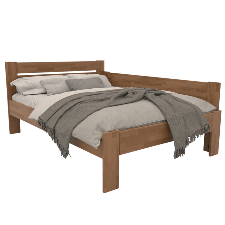 Rohová posteľ JOHANA pravá, dub/svetlý orech, 120x200 cm 1