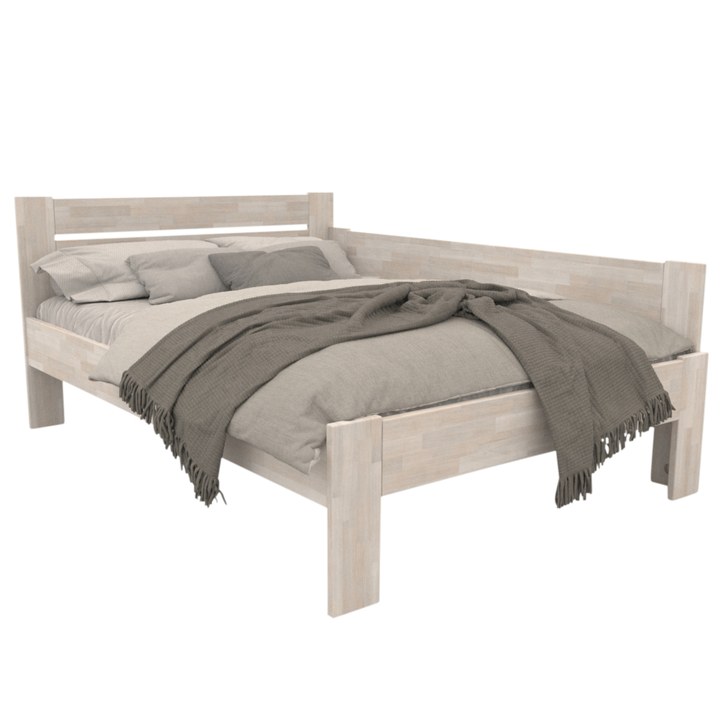 Rohová posteľ JOHANA pravá, buk/biela, 120x200 cm 1