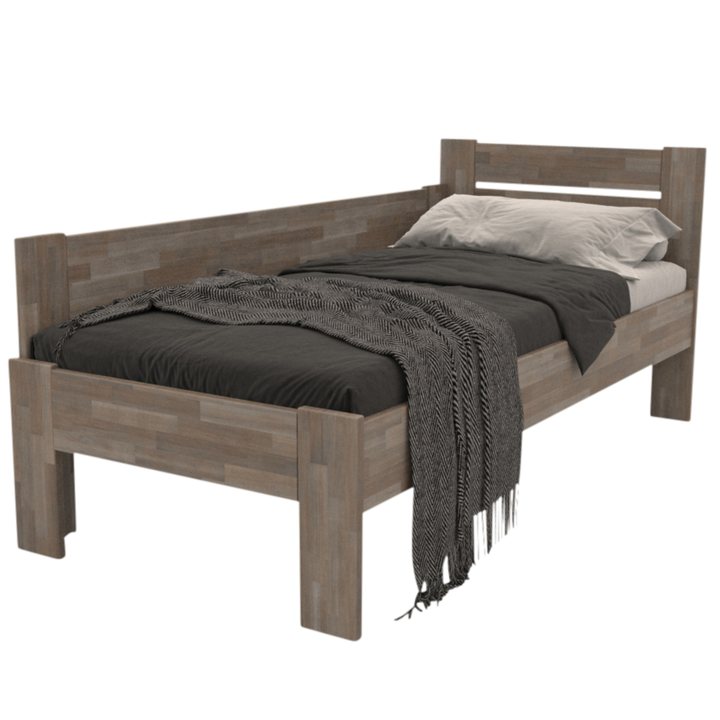 Rohová posteľ JOHANA ľavá, buk/sivá, 80x200 cm 1