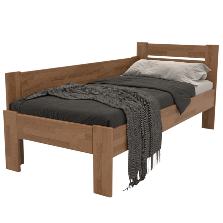 Rohová posteľ JOHANA ľavá, dub/svetlý orech, 80x200 cm 1