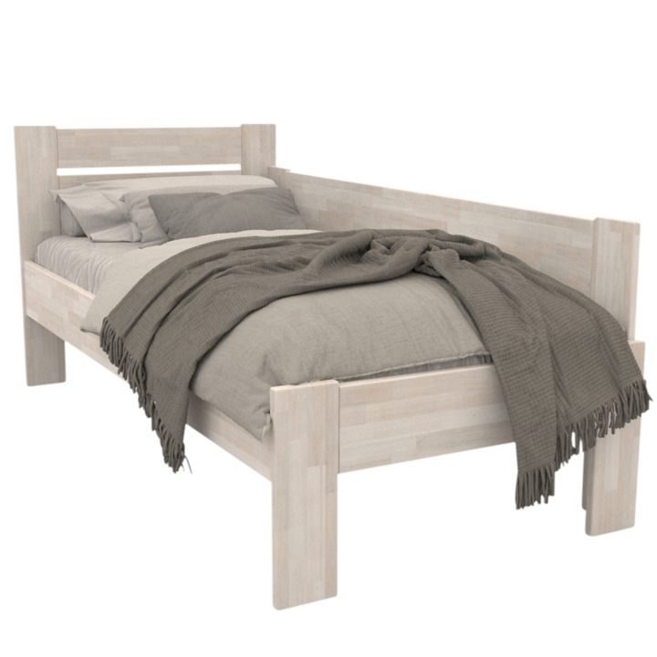 Rohová posteľ JOHANA pravá, buk/biela, 80x200 cm 1