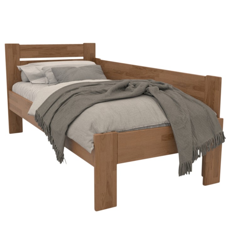 Rohová posteľ JOHANA pravá, dub/svetlý orech, 80x200 cm 1