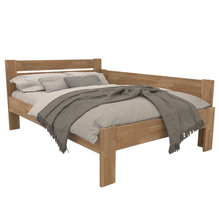 Rohová posteľ JOHANA pravá, buk/prírodná, 120x200 cm 1