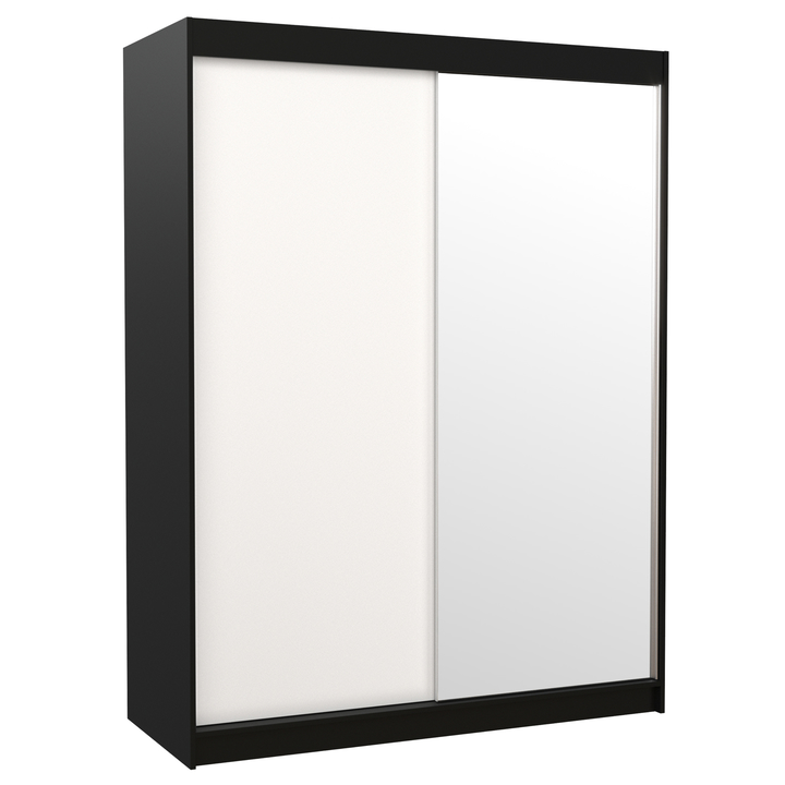 Šatníková skriňa JORN čierna/biela 1