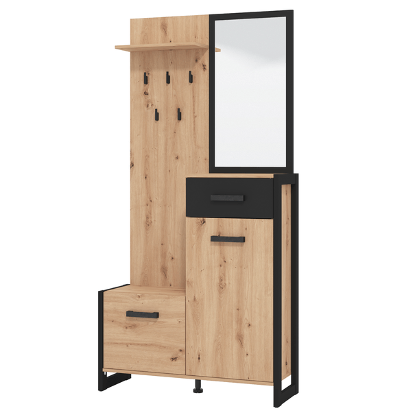 Predsieňová zostava JOSEFINA 2 dub artisan/čierna 1