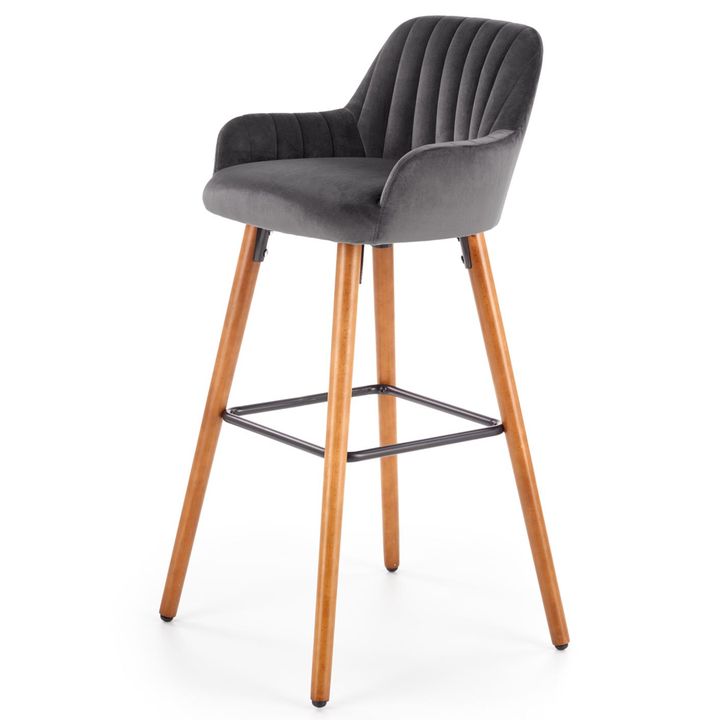Barová stolička JUANA orech/tmavosivá 1