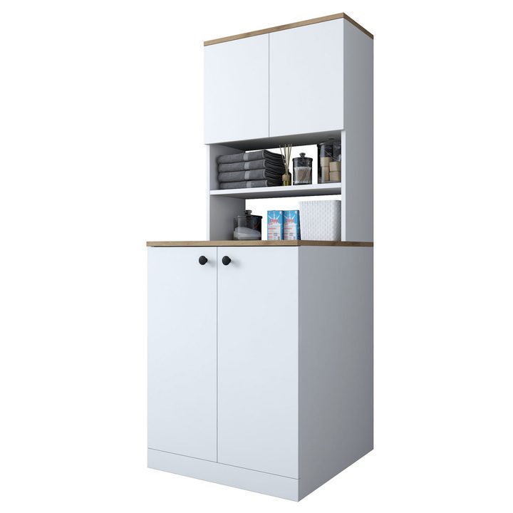 Skrinka nad práčku KALA 2 biela/orech 1