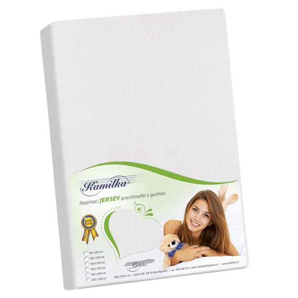 Jersey prestieradlo KAMILKA 001 biela, 140x200 cm 1