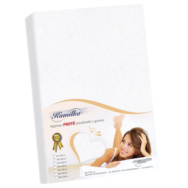 Froté prestieradlo KAMILKA 001 160x200 cm, biela 1