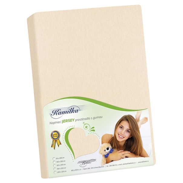 Jersey prestieradlo KAMILKA 003 krémová, 180x200 cm 1