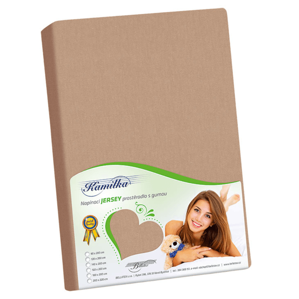 Jersey prestieradlo KAMILKA 013 kávová, 180x200 cm 1