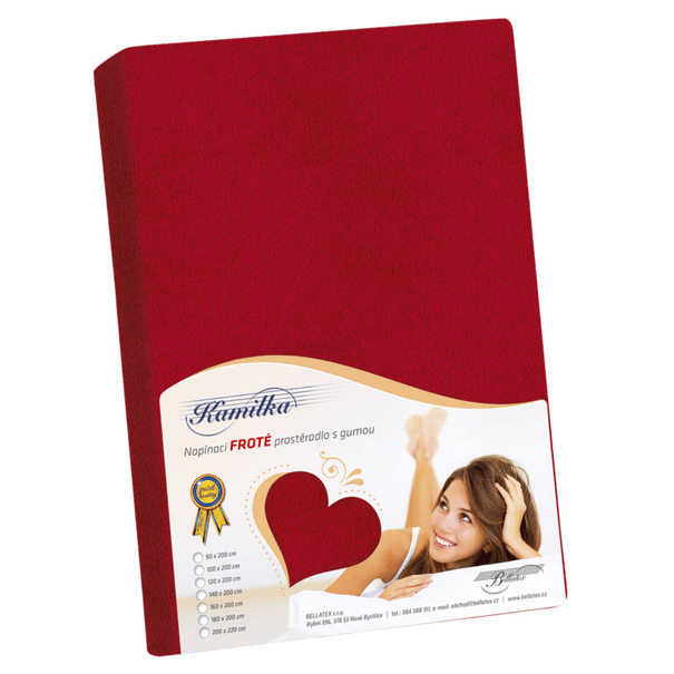Froté prestieradlo KAMILKA 014 tmavočervená. 160x200 cm 1