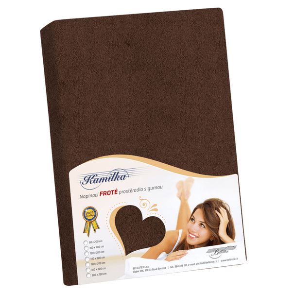 Froté prestieradlo KAMILKA 018 tmavohnedá, 140x200 cm 1
